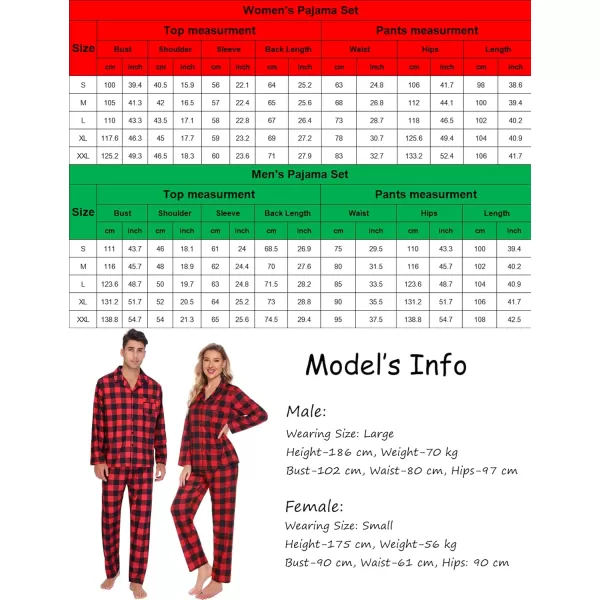 imageSWOMOG Family Matching Pajama Set Christmas Pjs Plaid Pajamas for Men Women Long Sleeve Sleepwear Pj SetRed Green Plaidno Pockets