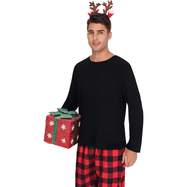 imageSWOMOG Family Matching Pajama Set Christmas Pjs Plaid Pajamas for Men Women Long Sleeve Sleepwear Pj SetRed Plaid Pantswith Pockets