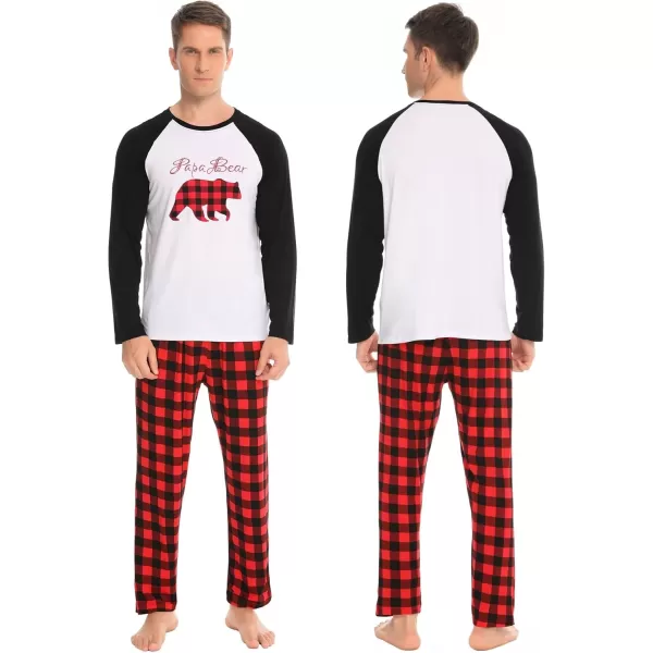 imageSWOMOG Matching Couples Christmas Pajamas Set Women ampamp Men Printed Long Sleeve Pjs Top and Plaid Pants LoungewearChristmas Bear