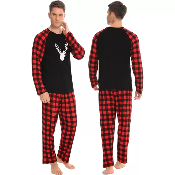 imageSWOMOG Matching Couples Christmas Pajamas Set Women ampamp Men Printed Long Sleeve Pjs Top and Plaid Pants LoungewearChristmas Classical Deers