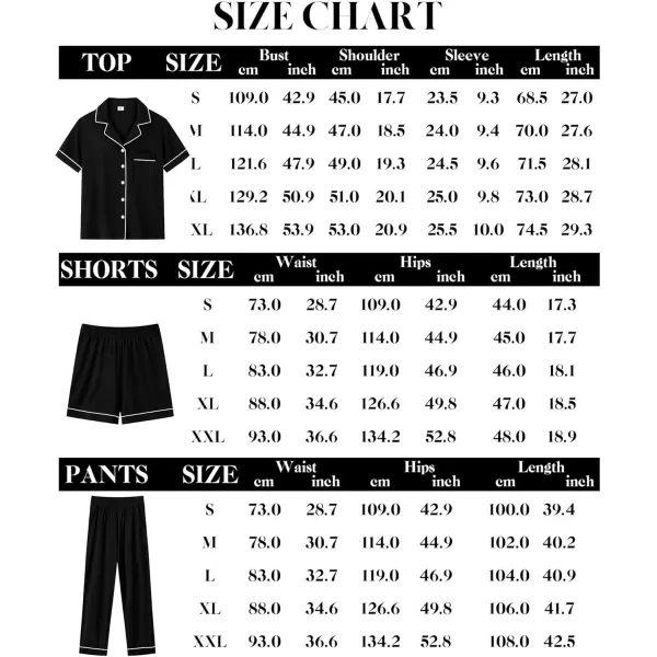 imageSWOMOG Men Pajamas Sets Short Sleeve Modal Sleepwear TwoPiece Soft PJs Sets Loungewear with Long Pants3pcsblack