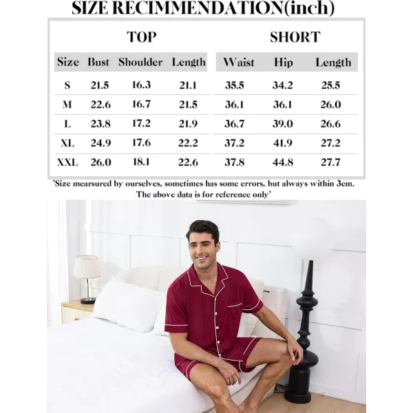 imageSWOMOG Men Pajamas Sets Short Sleeve Modal Sleepwear TwoPiece Soft PJs Sets Loungewear with Long PantsShortswinered