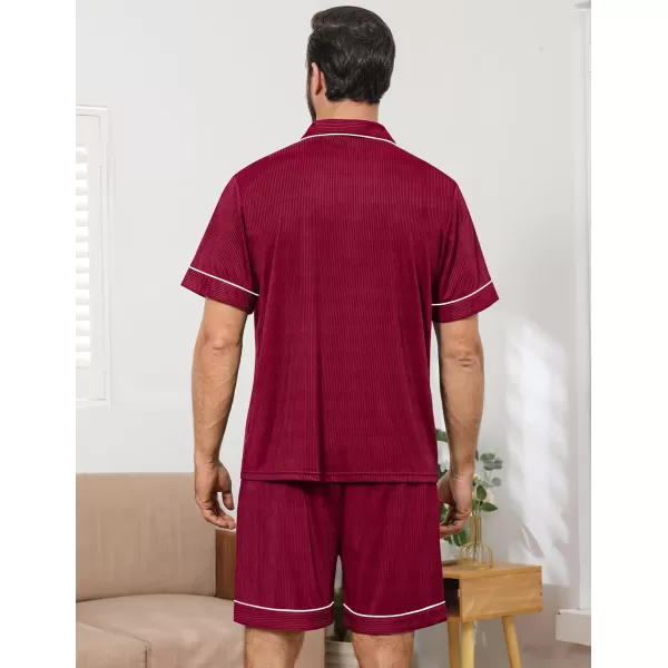 imageSWOMOG Men Pajamas Sets Short Sleeve Modal Sleepwear TwoPiece Soft PJs Sets Loungewear with Long PantsShortswinered