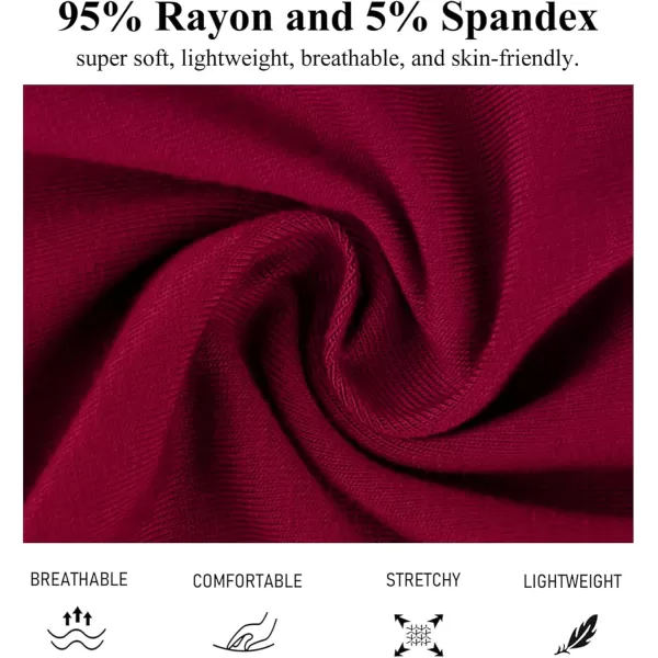 imageSWOMOG Mens Pajama Set Shorts Button Down Short Sleeve Sleepwear Soft Modal 2Pcs Pj Set with Pockets SXXLWine Red