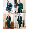 imageSWOMOG Mens 3 Pcs Robe Silk Satin Kimono Bathrobe with ShortsampampPants Set Lightweight Soft SleepwearDark Green