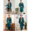 imageSWOMOG Mens 3 Pcs Robe Silk Satin Kimono Bathrobe with ShortsampampPants Set Lightweight Soft SleepwearGreen