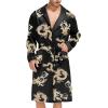 imageSWOMOG Mens Satin Robe with Shorts Set Silky Kimono Bathrobe Lightweight Soft SleepwearBlack Dragon