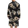 imageSWOMOG Mens Satin Robe with Shorts Set Silky Kimono Bathrobe Lightweight Soft SleepwearBlack Dragon