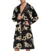 imageSWOMOG Mens Satin Robe with Shorts Set Silky Kimono Bathrobe Lightweight Soft SleepwearBlack Dragon