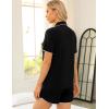 imageSWOMOG Womens Button Down Pajamas Set Short Sleeve Sleepwear Bride 2 Piece Modal Pajama Set Pjs Shorts SXXLBlack