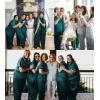 imageSWOMOG Womens Plus Size Pajamas Silk Satin Pajama Set Short Sleeve Shirt with FullLength Pants Pjs Sleepwear Set 18W26WGreen