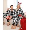 imageSWOMOG Couples Christmas One Piece Pajamas Sets Women ampamp Men Fleece Winter Loungewear ZipUp Jumpsuit with Pockets PjsBig Black White Grid