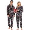 imageSWOMOG Couples Christmas One Piece Pajamas Sets Women ampamp Men Fleece Winter Loungewear ZipUp Jumpsuit with Pockets PjsColor Light