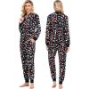 imageSWOMOG Couples Christmas One Piece Pajamas Sets Women ampamp Men Fleece Winter Loungewear ZipUp Jumpsuit with Pockets PjsColor Light