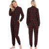 imageSWOMOG Couples Christmas One Piece Pajamas Sets Women ampamp Men Fleece Winter Loungewear ZipUp Jumpsuit with Pockets PjsSnowflake and Tree
