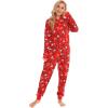 imageSWOMOG Couples Christmas One Piece Pajamas Sets Women ampamp Men Fleece Winter Loungewear ZipUp Jumpsuit with Pockets PjsSnowman Pattern