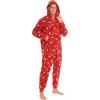 imageSWOMOG Couples Christmas One Piece Pajamas Sets Women ampamp Men Fleece Winter Loungewear ZipUp Jumpsuit with Pockets PjsSnowman Pattern