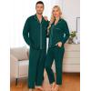 imageSWOMOG Matching Couple Pajamas Christmas Pjs Long Sleeve Holiday Sleepwear Lightweight Soft Loungewear for Men and WomenGreen