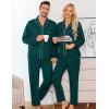 imageSWOMOG Matching Couple Pajamas Christmas Pjs Long Sleeve Holiday Sleepwear Lightweight Soft Loungewear for Men and WomenGreen