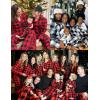 imageSWOMOG Matching Couple Pajamas Christmas Pjs Long Sleeve Holiday Sleepwear Lightweight Soft Loungewear for Men and WomenGreen Big Plaid