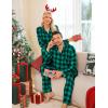 imageSWOMOG Matching Couple Pajamas Christmas Pjs Long Sleeve Holiday Sleepwear Lightweight Soft Loungewear for Men and WomenGreen Black Plaid