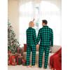 imageSWOMOG Matching Couple Pajamas Christmas Pjs Long Sleeve Holiday Sleepwear Lightweight Soft Loungewear for Men and WomenGreen Black Plaid