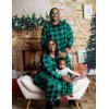 imageSWOMOG Matching Couple Pajamas Christmas Pjs Long Sleeve Holiday Sleepwear Lightweight Soft Loungewear for Men and WomenGreen Plaid