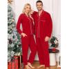 imageSWOMOG Matching Couple Pajamas Christmas Pjs Long Sleeve Holiday Sleepwear Lightweight Soft Loungewear for Men and WomenRed
