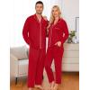 imageSWOMOG Matching Couple Pajamas Christmas Pjs Long Sleeve Holiday Sleepwear Lightweight Soft Loungewear for Men and WomenRed