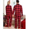 imageSWOMOG Matching Couple Pajamas Christmas Pjs Long Sleeve Holiday Sleepwear Lightweight Soft Loungewear for Men and WomenRed Big Plaid