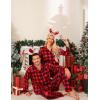 imageSWOMOG Matching Couple Pajamas Christmas Pjs Long Sleeve Holiday Sleepwear Lightweight Soft Loungewear for Men and WomenRed Black Plaid