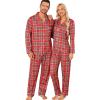 imageSWOMOG Matching Couple Pajamas Christmas Pjs Long Sleeve Holiday Sleepwear Lightweight Soft Loungewear for Men and WomenRed Green Black Plaid