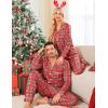 imageSWOMOG Matching Couple Pajamas Christmas Pjs Long Sleeve Holiday Sleepwear Lightweight Soft Loungewear for Men and WomenRed Green Black Plaid