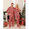imageSWOMOG Matching Couple Pajamas Christmas Pjs Long Sleeve Holiday Sleepwear Lightweight Soft Loungewear for Men and WomenRed Green Black Plaid