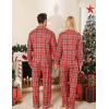 imageSWOMOG Matching Couple Pajamas Christmas Pjs Long Sleeve Holiday Sleepwear Lightweight Soft Loungewear for Men and WomenRed Green Black Plaid