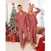 imageSWOMOG Matching Couple Pajamas Christmas Pjs Long Sleeve Holiday Sleepwear Lightweight Soft Loungewear for Men and WomenRed Green Black Plaid