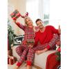 imageSWOMOG Matching Couple Pajamas Christmas Pjs Long Sleeve Holiday Sleepwear Lightweight Soft Loungewear for Men and WomenRed Green Plaid