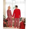 imageSWOMOG Matching Couple Pajamas Christmas Pjs Long Sleeve Holiday Sleepwear Lightweight Soft Loungewear for Men and WomenRed Green Plaid