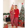 imageSWOMOG Matching Couple Pajamas Christmas Pjs Long Sleeve Holiday Sleepwear Lightweight Soft Loungewear for Men and WomenRed Green Plaid