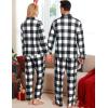 imageSWOMOG Matching Couple Pajamas Christmas Pjs Long Sleeve Holiday Sleepwear Lightweight Soft Loungewear for Men and WomenWhite Big Plaid
