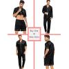 imageSWOMOG Matching Pajamas Sets for Couples 4 Pcs Silk Satin Pjs Sets Women ampamp Men ButtonDown Sleepwear Soft LoungewearBlack