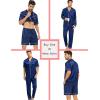 imageSWOMOG Matching Pajamas Sets for Couples 4 Pcs Silk Satin Pjs Sets Women ampamp Men ButtonDown Sleepwear Soft LoungewearNavy Blue