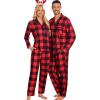 imageSWOMOG Matching Couple Pajamas Christmas Pjs Long Sleeve Holiday Sleepwear Lightweight Soft Loungewear for Men and WomenRed Big Plaid