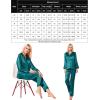 imageSWOMOG Long Sleeve Pajamas Set Silk Satin Sleepwear Button Down Pjs Loungewear with PocketLight Green