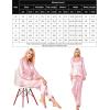 imageSWOMOG Long Sleeve Pajamas Set Silk Satin Sleepwear Button Down Pjs Loungewear with PocketLight Pink