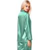 imageSWOMOG Long Sleeve Pajamas Set Silk Satin Sleepwear Button Down Pjs Loungewear with PocketSage