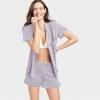 imageSWOMOG Woman Pajama Set Short Sleeve Pjs Set 2Pcs Short Pajamas Button Down Ruffle Hem Sleepwear Soft Modal LoungewearLilac