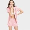 imageSWOMOG Woman Pajama Set Short Sleeve Pjs Set 2Pcs Short Pajamas Button Down Ruffle Hem Sleepwear Soft Modal LoungewearPink
