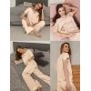 imageSWOMOG Womens 2 Piece Satin Pajamas Silk Short Sleeve Pjs Sets Capri Bottom Pajama Pants Loose Outfit with PocketsLight Orange