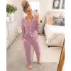 imageSWOMOG Womens Pajamas Set Long Sleeve Sleepwear Button Down Nightwear Soft Joggers PJs Sets with Pockets Lounge SetsTaro Purple